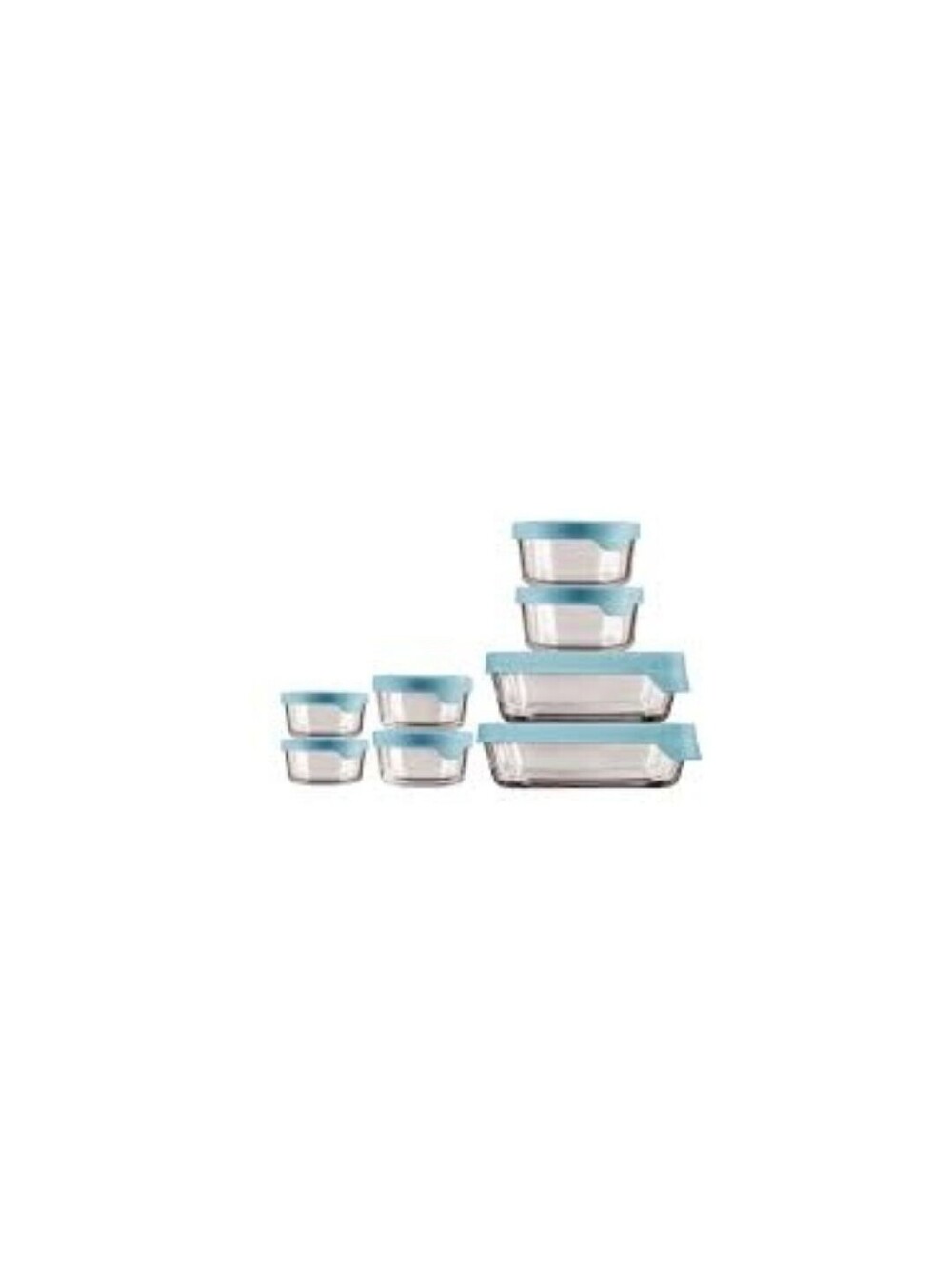 70$ 8pc Anchor Hocking Durable Glass Kitchen/Food Container Storage Set Blue